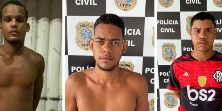 Christian Keinan, Jackson Rodrigues e Adrian da Silva foram presos suspeitos do crime — Foto: Reprodução/Polícia Civil