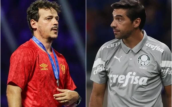 Fernando Diniz e Abel Ferreira estão na disputa por premiação de melhor técnico da temporada. (Lucas Merçon/Fluminense e Cesar Greco/Palmeiras)