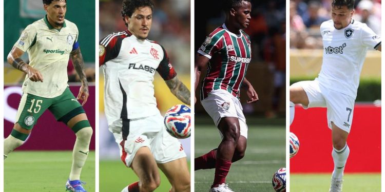 Foto: César Greco/Palmeiras, Gilvan de Souza/Flamengo, LUCAS MERÇON / FLUMINENSE F.C. e Vítor Silva/Botafogo
